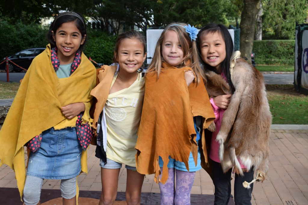 students with animal skins 